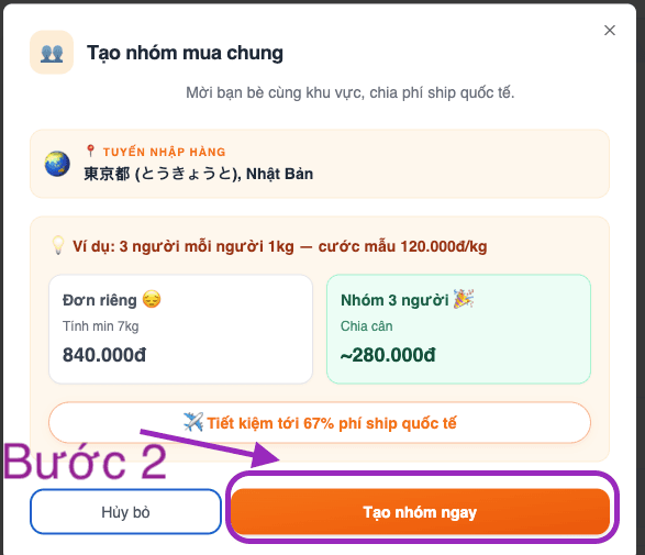 Sopibox | Tạo nhóm mua chung