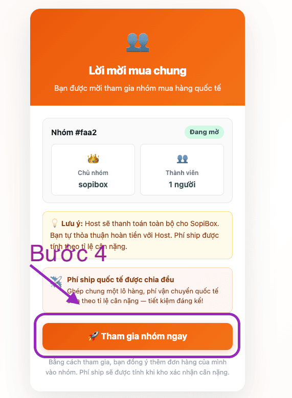 Sopibox | Tham giá nhóm mua chung