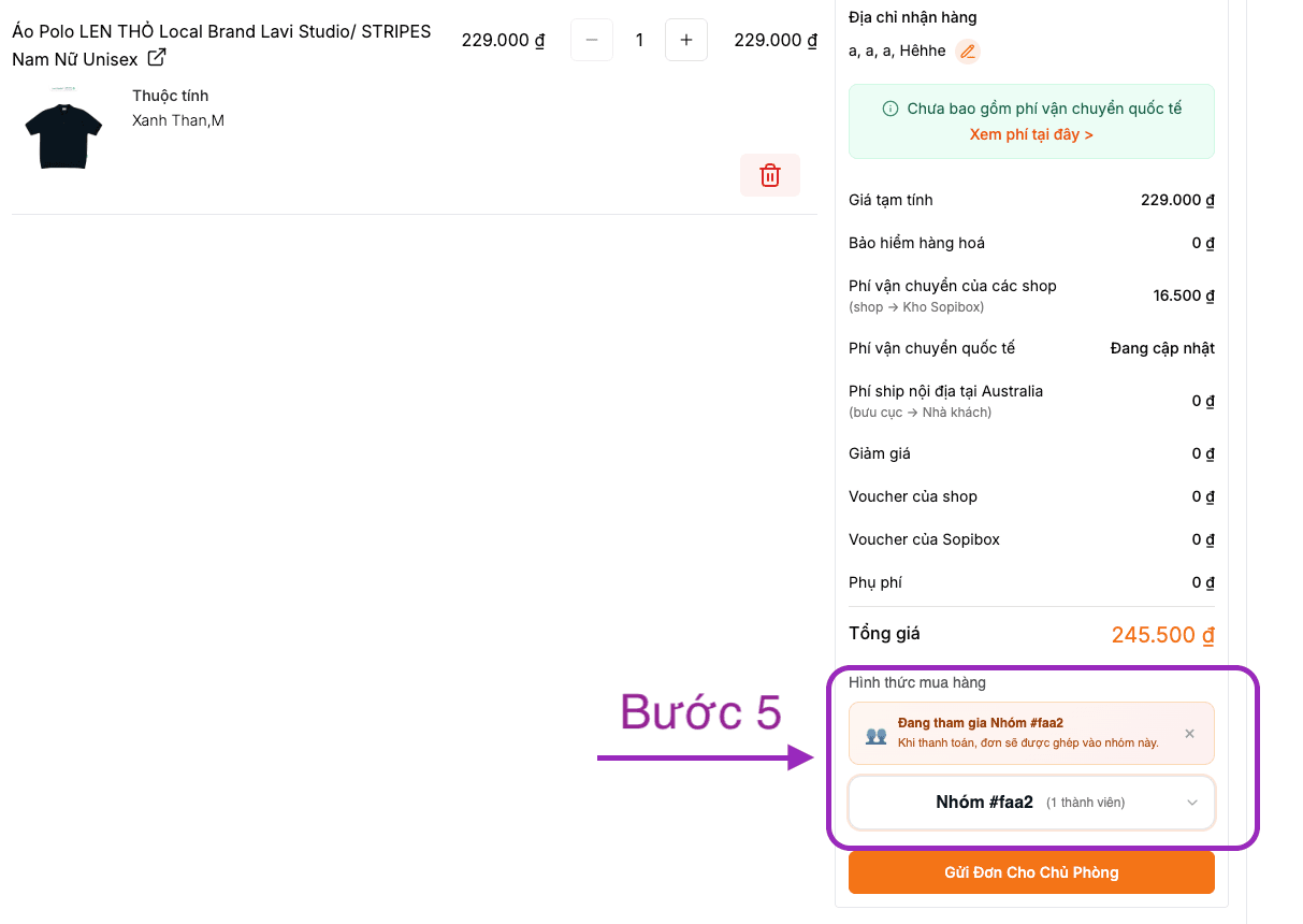 Sopibox | Thực hiện khoá nhóm mua chung