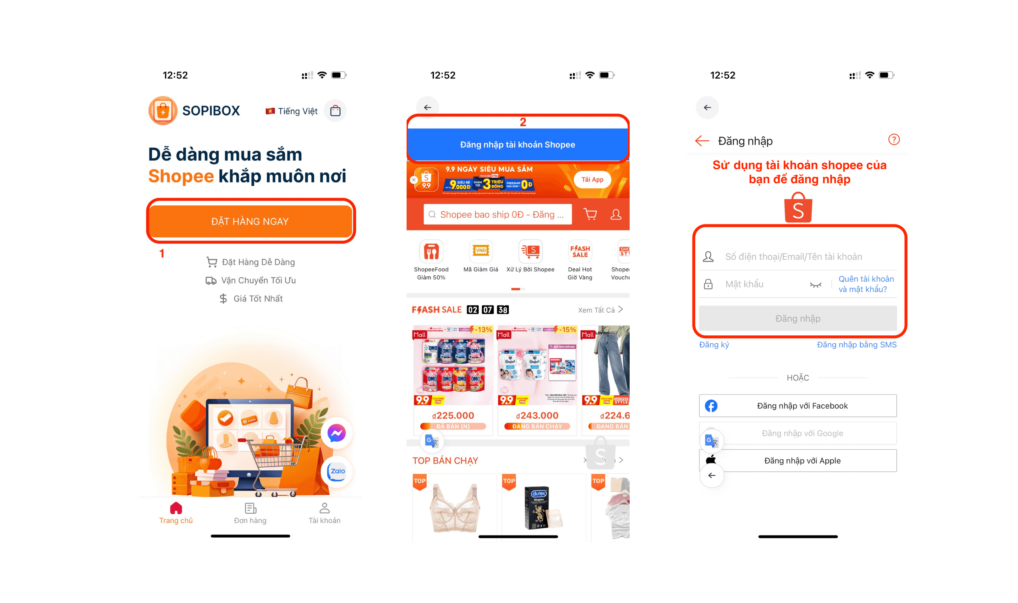 Sopibox | Đăng nhập tài khoản shopee
